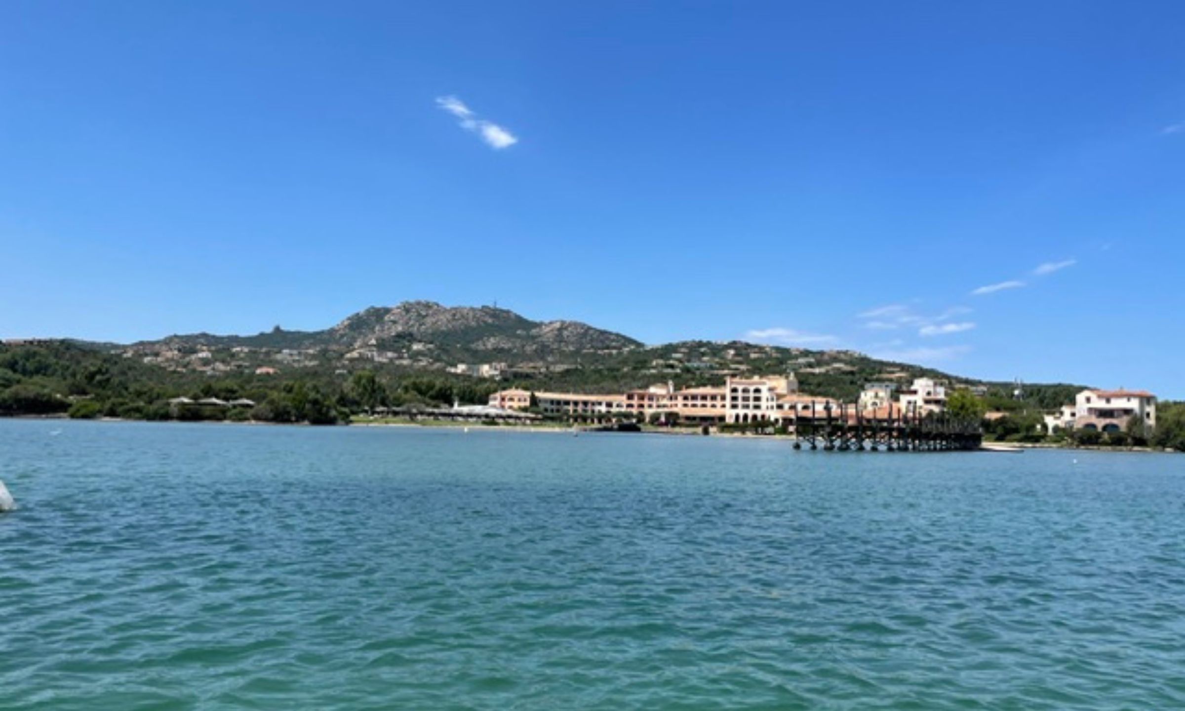 Waterfront view along the Costa Smeralda in Sardinia, Italy.